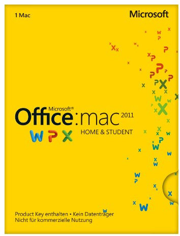 Microsoft Office Mac Home and Student 2011 - 1MAC (Product Key Card ohne Datenträger)