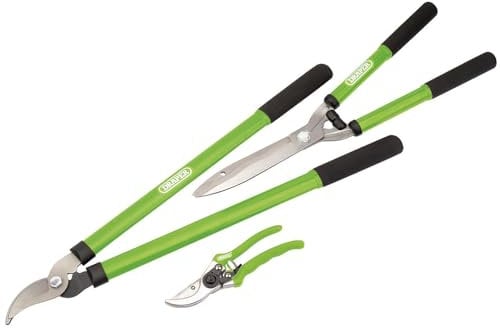 Draper Garden Tools Set - 3 Piece | Lopper, Shears and Secateur | Gardening Hand Tools Set |Cutter Prunner| High Comfort Soft Grip | 28210