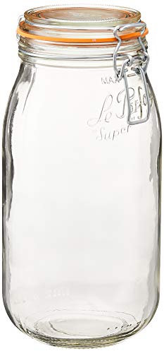 Le Parfait Super LPS Food Preserving Storage Jar French Glass Terrine Mason with Rubber Seal 2L