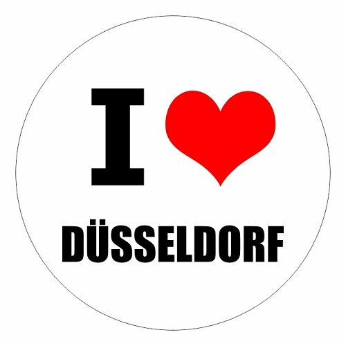 Kiwistar - Autoaufkleber - 5x5 cm - außen klebend - I love Düsseldorf für Auto, Laptop, Fahrrad, LKW, Motorrad Aufkleber mehrfarbig JDM Decal Sticker Racing