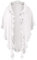 Poncho Cape Trachtentuch Umhang Stola Schultertuch Trachten-Tuch Damen Strickponcho Tracht Strick Trachtenponcho gestrickt Überwurf Volants Rüschen Schal Cashmink, Farbe:weiß