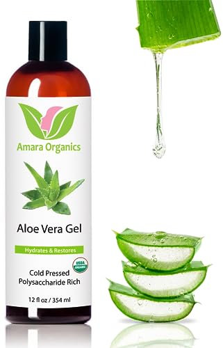 Aloe Vera Gel aus Bio, kaltgepresstes Aloe - 100% natürliche für Gesicht, Körper und Haar - 237 ml
