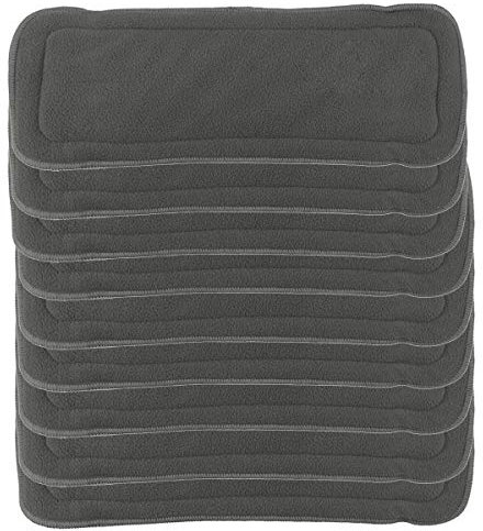 HAPPY CHERRY 1/3/6/9/12 Pcs 4 layers Bébé Inserts Couches Lavables en Charbon de Bambou Doublures Absorbant pour Nappy 35 * 13.5cm (9 pièce)