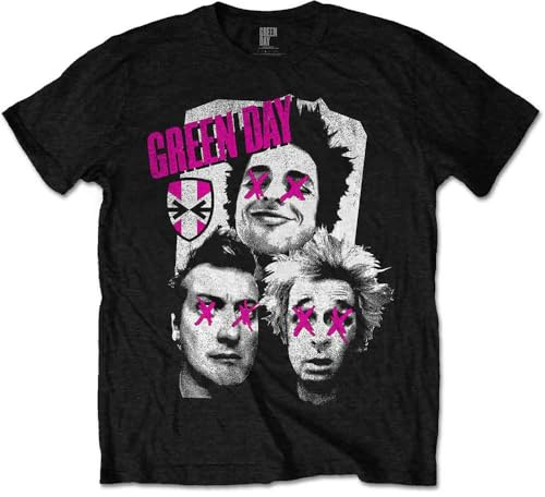 Green Day Unisex Adult Patchwork T-Shirt, Black, X-Large