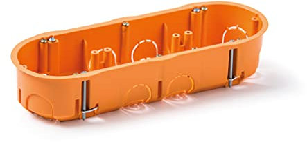FAMATEL - Caja empotrar para mecanismos | Triple | 67x45 mm | Naranja