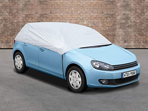 APA 38502 Halbgarage Auto, für Kombi, Autoabdeckung, Autoplane, Nylon, witterungsbeständig, Silber