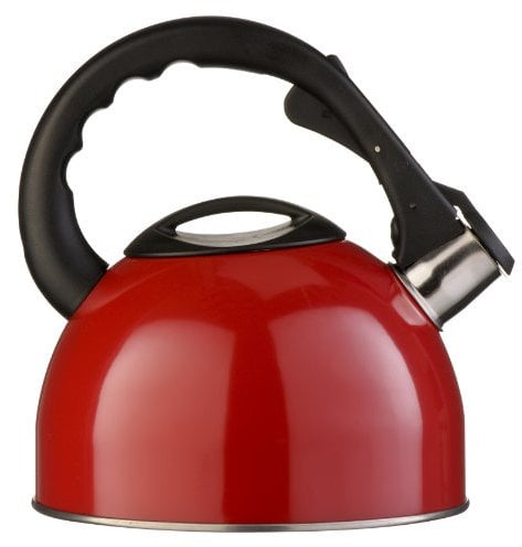 Premier Housewares Bouilloire sifflante rouge - Bouilloire inox - 2,5 Ltr