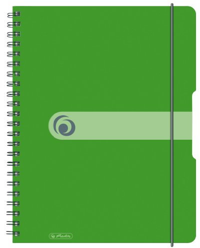 Herlitz 11293073 Spiralblock A4 to go, Holzfreies Papier, 80 Blatt, schwarz (einzel A4, grün)
