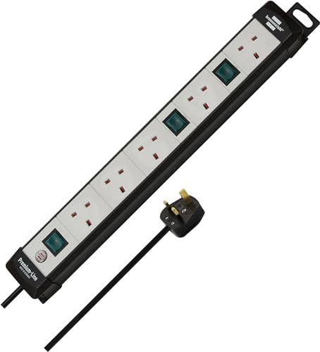 Brennenstuhl Premium-Multi-Line extension socket 5-way 3m 05VV-F 3G1,25 black/light grey switchable 1x3+2x1 *GB*
