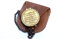 Boussole en laiton gravée avec citation de Thoreau's Go Confidently et étui en cuir estampillé, cadeaux de scouts pour garçon