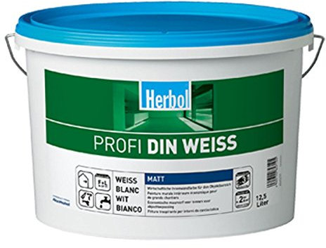 5 x Herbol Wandfarbe Profi DIN-WEISS 12,5l