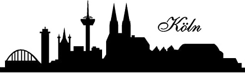 Samunshi® Wandtattoo Köln Skyline 100 x 30cm schwarz