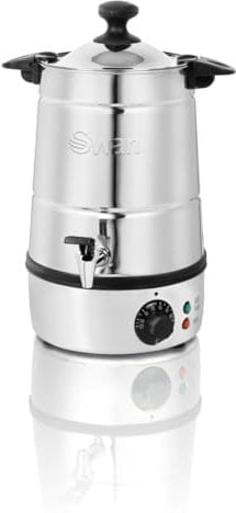Swan SWU5LS Hot Cider, Mulled Wine and Water Boiler Urn with Adjustable Temperature Control, 5L, 1800W, Stainless Steel