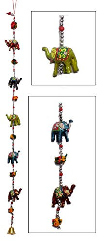Ein ethnischer indischer Deko-Elefanten-Design, Perlen, zum Aufhängen an der Wand oder an der Tür