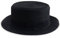 ACVIP Women's Summer Straw Boater Hat Flat Top Sun Hats (Black with White Trim)