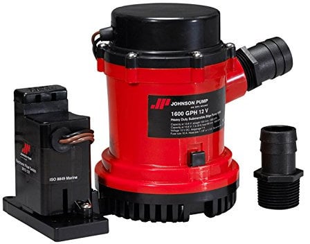 Johnson Pumps 01604-00 1600 GPH Heavy Duty Automatic Bilge Pump with Electromagnetic Switch, 12V