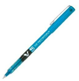 Pilot V5 Hi-Tecpoint Rollerball Pen Needle Tip 0.5 mm Turquoise Liquid Ink Pack of 12aa