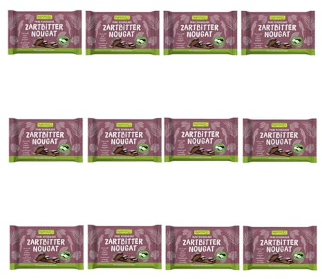 Rapunzel Zartbitter Nougat Schokolade, 12er Pack (12 x 100g) - Bio