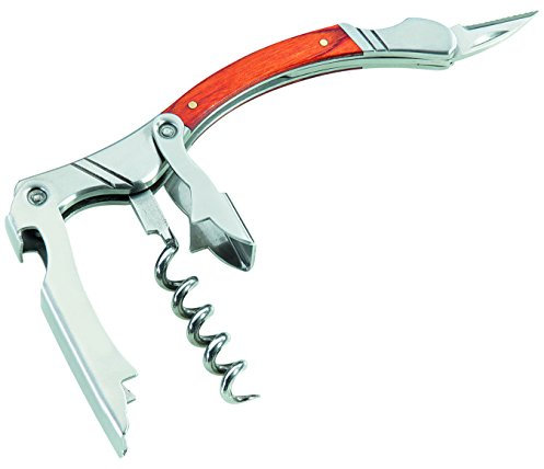 Herbertz Sommelier Kellnermesser - Pakkaholz Schalen -Edelstahl Backen - Korkenzieher - Kapselheber - Klinge aus AISI 420 Stahl