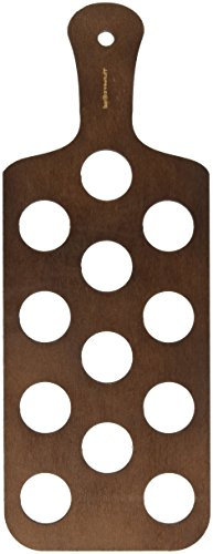 Pine Shot Paddle Board to Hold 12 Shot Glasses - Wooden Shot Flights for Serving Drinks