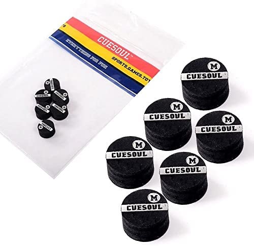 CUESOUL 6 Piezas de Capa Pigskin Snooker Cue Consejos (Medium)