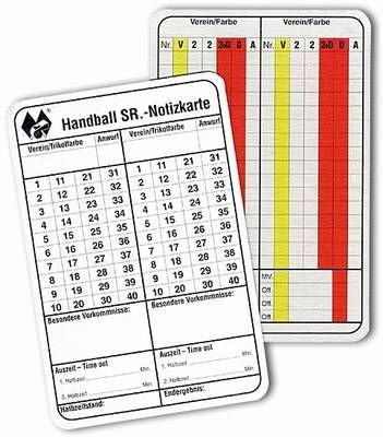 b+d Spielnotizkarten Handball 250 Stück