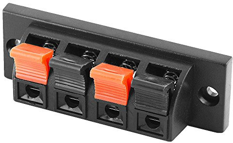 BestPlug 1 Stück BestPlug Lautsprecher Boxen Terminal für Lautsprecherkabel Boxenkabel 2fach Klemmleiste 4x - 4 fach - zum verschrauben einbauen