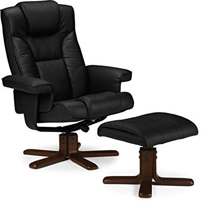 Julian Bowen Malmo Ruhesessel mit Hocker, Schwarz