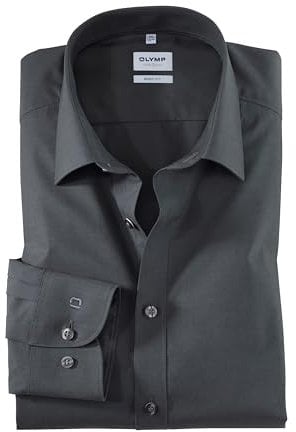 OLYMP Men Shirt Long Sleeve Level Five,Plain,Slim Fit,Classic,Anthrazit 67,41