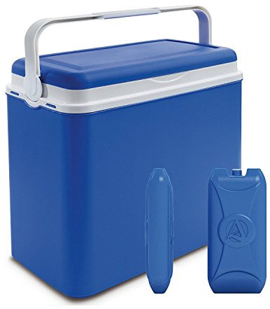 Nevera portátil para playa o acampada, con aislamiento, tamaño grande, azul, 24 Litre