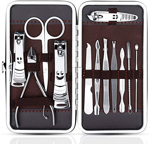 Zacro 12 en 1 set de Coupe-ongles Kit Manucure Pedicure En Acier inoxydable Soin des ongles outil de manucure pédicure