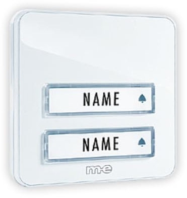 M-e modern-electronics KTA-2W Klingelplatte mit Namensschild 2fach Weiß 12 V/1A