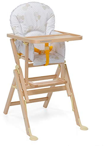 Foppapedretti Seggiolone IlSediolone, Made in Italy, per bambini, Chiudibile con Struttura in Legno Massiccio Posizionabile a 2 Altezze, Savanzalino Ribaltabile, Schienale Regolabile, Naturale