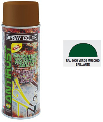 Vernis professionnel antirouille Spray ANTIRUST (4 en 1), vert