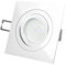 SSC-LUXon LED-Einbaustrahler Ultra flach (30mm) QF-2 eckig weiß lackiert schwenkbar mit 4W LED Modul warmweiß 2700K 230V ohne Trafo | Oberfläche Aluminium weiß lackiert | glanzpolierter Innenring