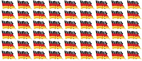 INDIGOS UG - Mini Aufkleber Set - Pack wehend - 20x12mm - selbstklebender Sticker - Fahne - Germany - Deutschland - Flagge - Banner - Standarte fürs Auto, Büro, zu Hause und die Schule - 54 Stück