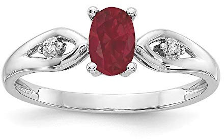 14ct Rubin Diamant Ring Weißgold Rough - JewelryWeb