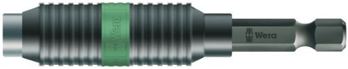 Wera 05073420001 897/4 R Porte-Embouts universel Rapidaptor, bi torsion Sb, 1/4 pouce x 75 mm, Noir/Vert
