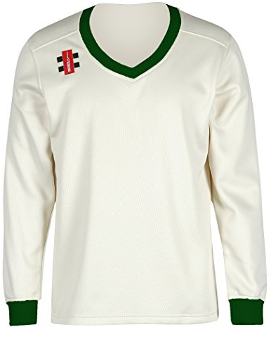 GRAY NICOLLS Velocity Men's Sweater, Ivory/Green, S