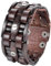 JewelryWe Schmuck Herren Armband, Retro Punk Rock Einzigartig Geflochten Biker Armreif, Leder Legierung, Druckknopf, Braun Silber