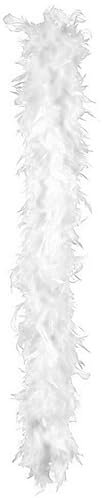 Trendandstylez Federboa 180cm Federschal 50g Karneval Boa 11 Farben (Weiss)