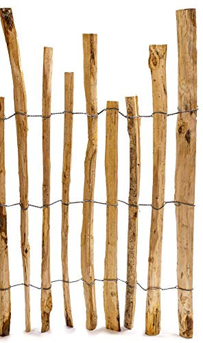 Staketenzaun DOLOMITEN, echtes Kastanienholz,Höhe,1,2 m, Lattenabstand 5 cm, Rolle 5 lfm
