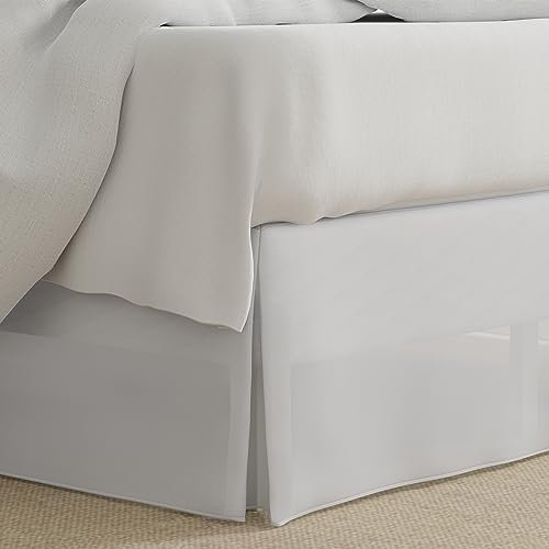 LUX Jupe de lit sur Mesure en Microfibre pour hôtel avec Longueur de Chute Classique de 35,6 cm, lit Simple XL, Blanc