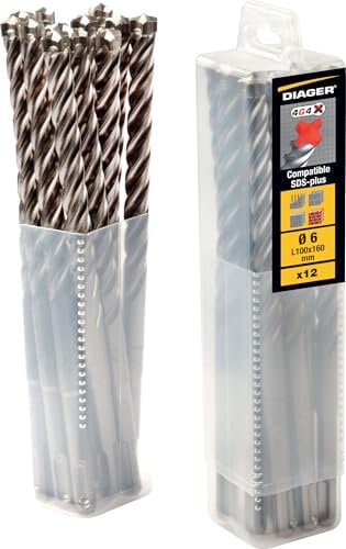 Diager, Foret Béton 4G4 SDS+ 10X260Mm Boîte de 12