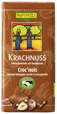 Rapunzel Bio Krachnuss Vollmilch Schokolade (Haselnuss), 2er Pack (2 x 100 g) - BIO