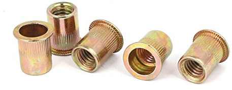 sourcing map 3/8-16 tout droit Écrou rivet moleté Insérer ton Bronze 5pcs