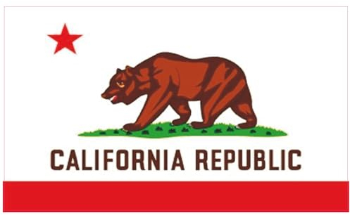 INDIGOS UG Aufkleber Autoaufkleber JDM Die Hart - California CA State Flag Bumper Sticker 76mmx127mm 76mmx127mm