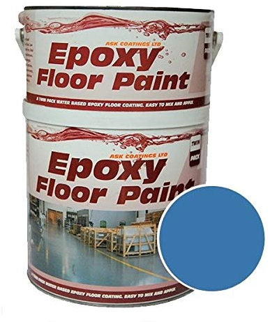 Epoxy Resin Floor Paint by Ask Coatings. for Garage, Industrial and Domestic. 5L (Blue)