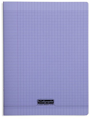 Calligraphe 18367C Un Cahier Agrafé Violet (une Marque de Clairefontaine) - A4 21x29,7 cm - 192 Pages Grands Carreaux - Papier Blanc 90 g - Couverture Polypro Transparent