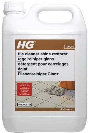 HG Tile Cleaner Shine Restorer 17, Universal Highly Concentrated Mopping Formula for Tiled Natural Stone Floors, Polish for Streak-Free Shine, for All Types of Tile Flooring – 5 litres (115500100)